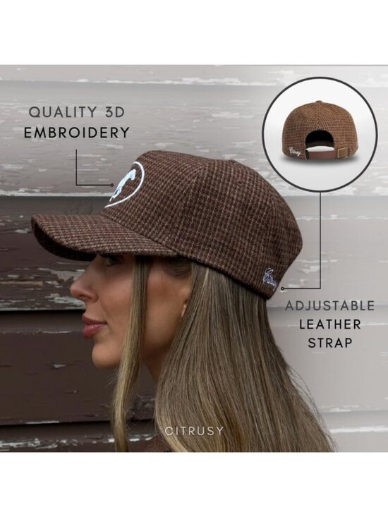 Unisex Houndstooth Cute Caps Cowgirls Cowboys Snapback Western Trucker Hat